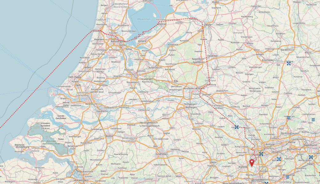 Position 14.07.2018 13:00 UTC Lat: N 51° 19' 48" Long: E 6° 41' 1" Krefeld, Deutschland